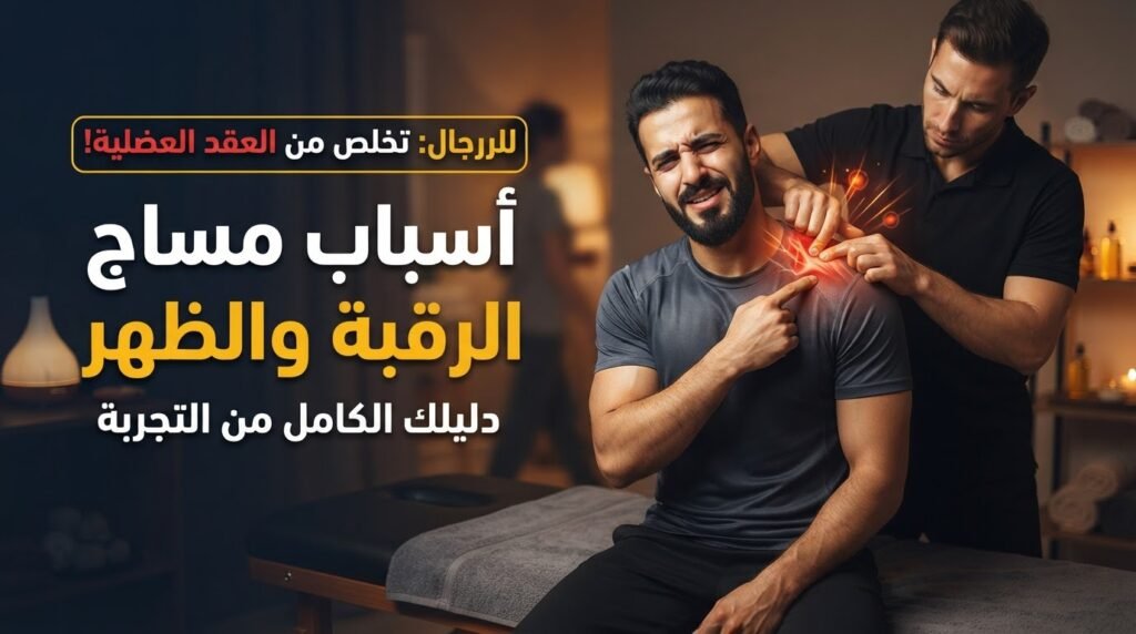 معالج يدلك العقد العضلية في الكتف والرقبة لفك نقاط الزناد.