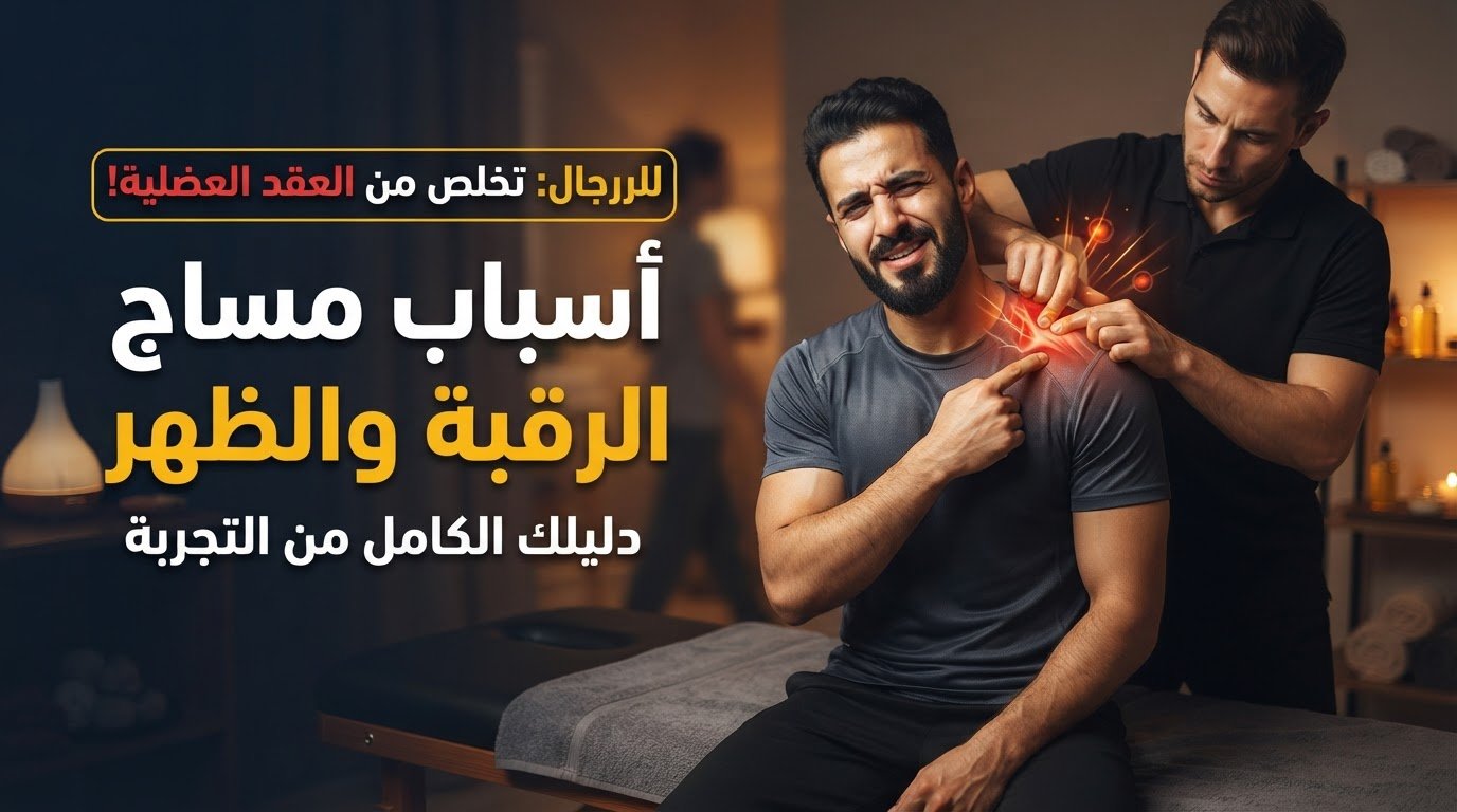 معالج يدلك العقد العضلية في الكتف والرقبة لفك نقاط الزناد.